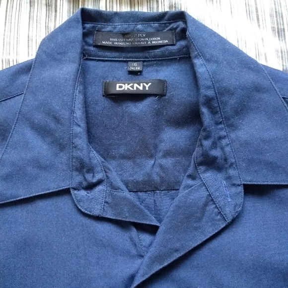 DKNY long sleeve shirt 100% cotton size 16 34/35 - Picture 5 of 6